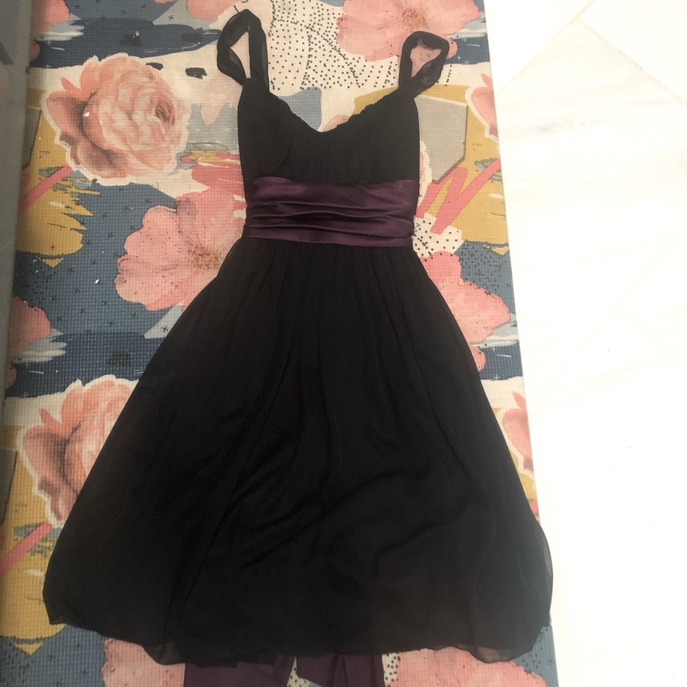 Black/Purple Satin Tie Dress
